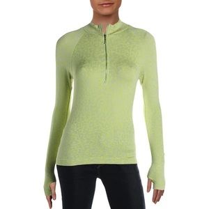 Free People Leopard Lime Layering Top Sweater XS/S